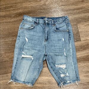 Distressed Denim Shorts